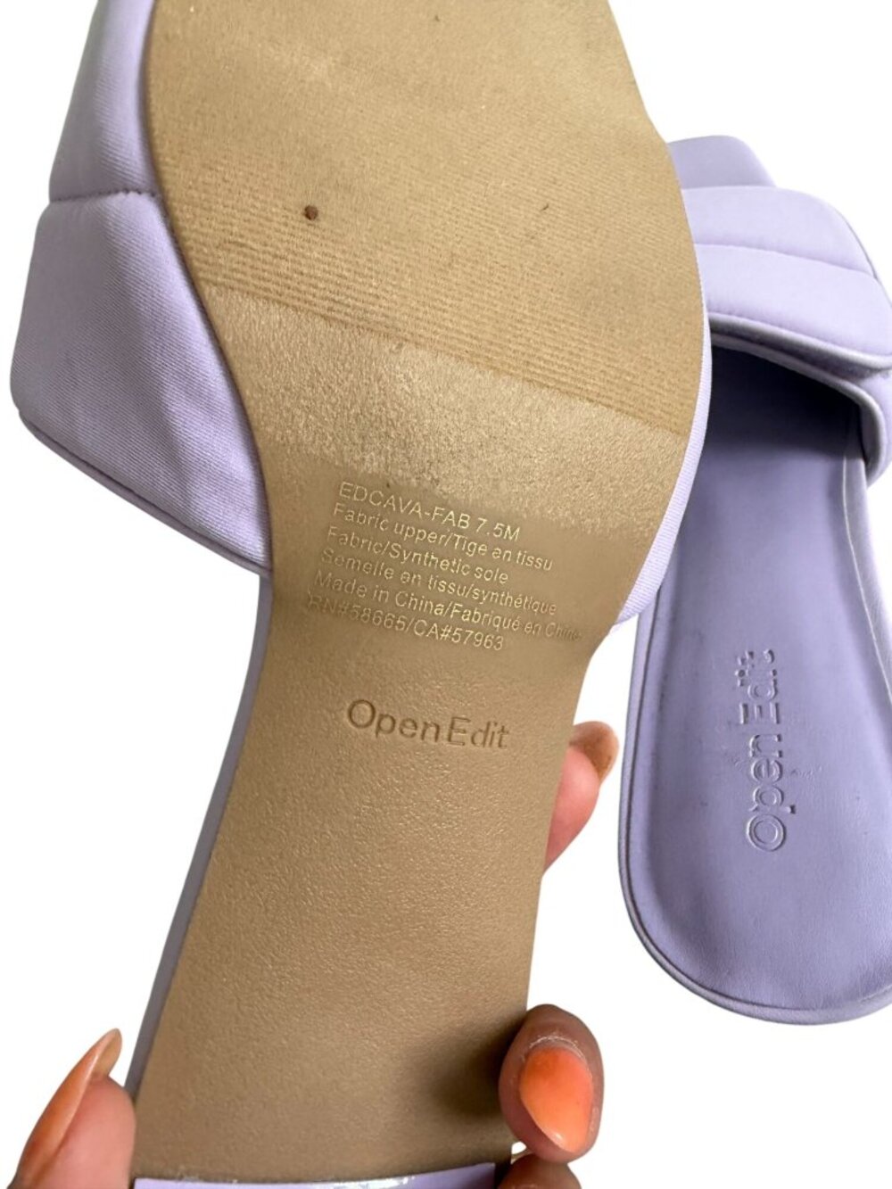OPEN EDIT Purple Sandals Heels Size 7.5 Womens - Picture 2 of 7
